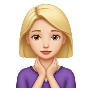 a girl with hands on her neck sticker