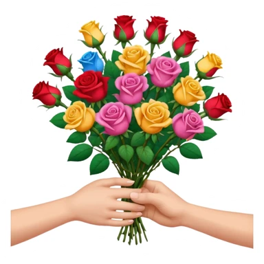 hand giving flowers sticker