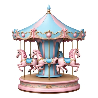 pastel pink and blue merry-go-round carousel sticker