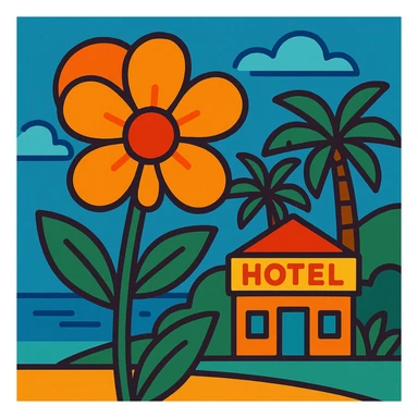 cute vacation spot flower sticker