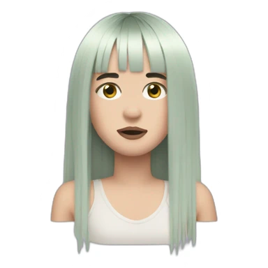 Billie eilish black hair fringe sticker