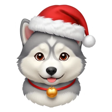 Pups husky in  red new yaer hat sticker