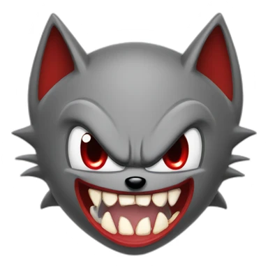 sonic with vampire fangs sticker