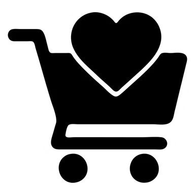 shopping cart with a large red heart inside sticker