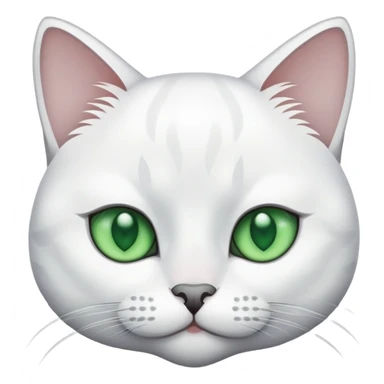 gato blanco con gris y ojos verdes sticker