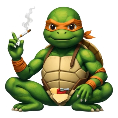 Ninja turtle smoking marijuana sticker