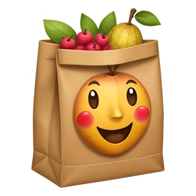 fruit in paper bag sticker