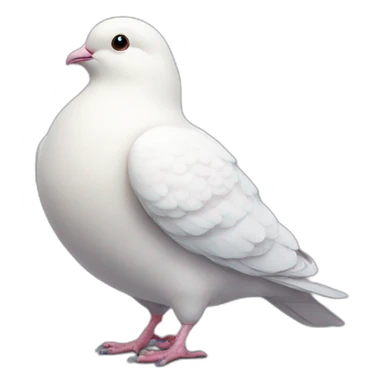 kawai-fluffy-fat-white-pigeon sticker