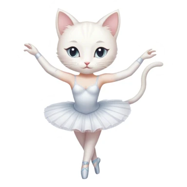 Ballerina white cat sticker