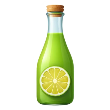 Bottle green lemon juice sticker