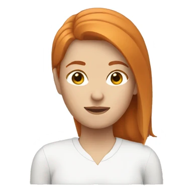 White woman with. Ginger hair.  sticker