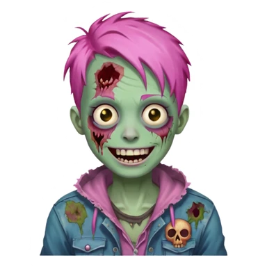 happy zoombie pink hair sticker