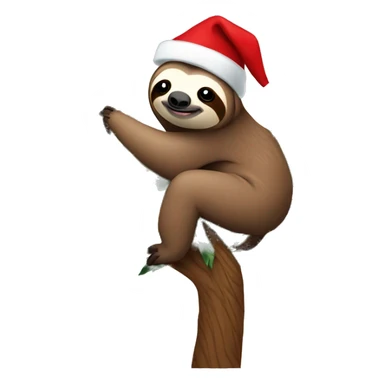 Sloth on a Christmas tree sticker