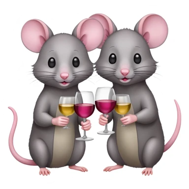 Two rats drinking wine sticker