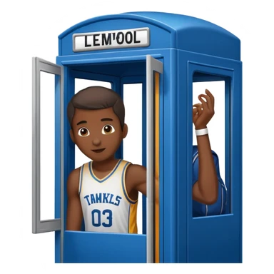 Basketball player in a phone booth sticker