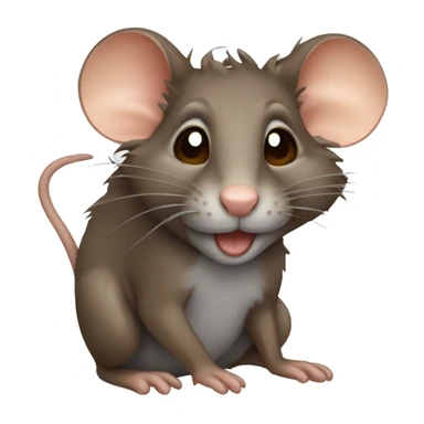 Brown rat with brown curly hair on the top sticker