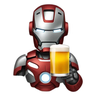 Iron man qui boie une bière sticker