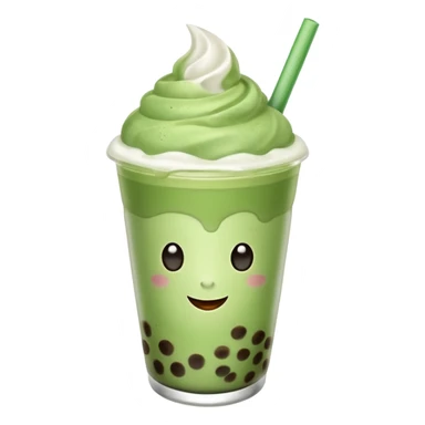 matcha latte with boba and ice without sticks and add a lil coffee  sticker