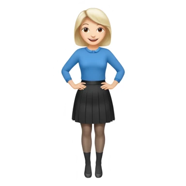 a fashionable middle aged woman, wearing skirt and tights  sticker