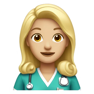Blonde female nurse sticker