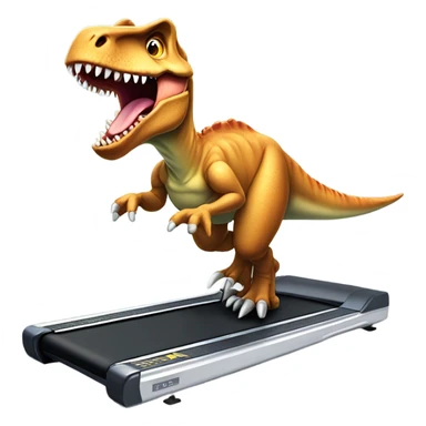 dinosaur runs on a treadmill sticker