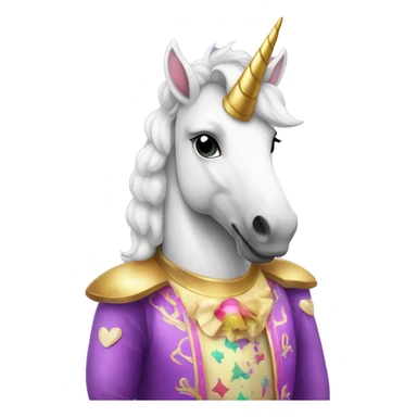 Unicorn wearing carnival costume  sticker