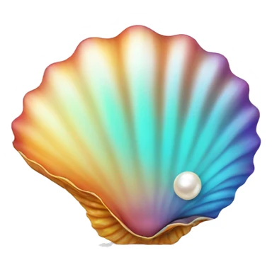 Colorfull sea shell with a pearl  sticker