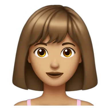 beautiful woman long brown hair with bangs, brown eyes tan skin sticker
