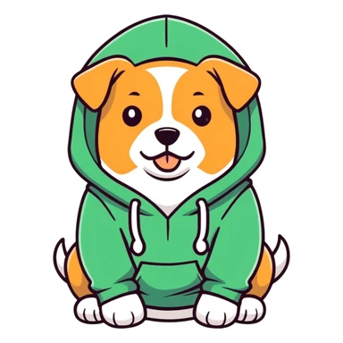 Dog wearing hoodie  sticker