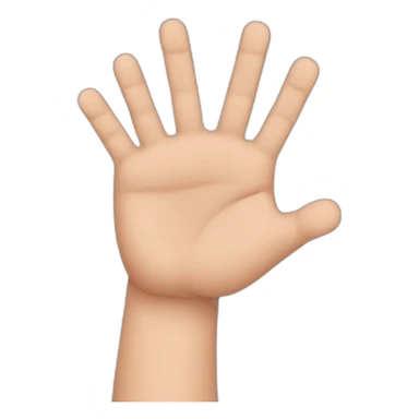 right hand with all fingers up except pinky finger and ring finger sticker