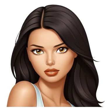 Adriana Lima, beautiful Brazilian supermodel with long dark hair and striking features sticker