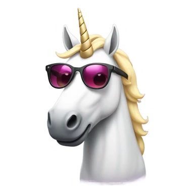 unicorn with mustache and sunglasses  sticker
