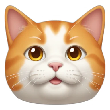 orange and white cat which is a bit chubby sticker