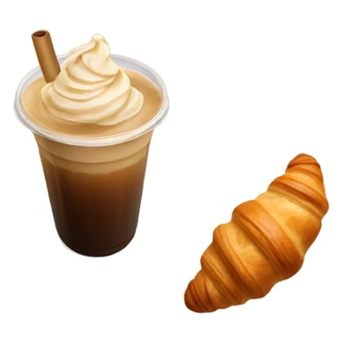 Iced coffee with a plate of croissant sticker