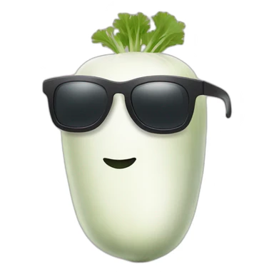Daikon wearing sunglass sticker