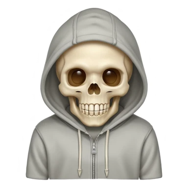 Laughing empty skull in a hoodie sticker