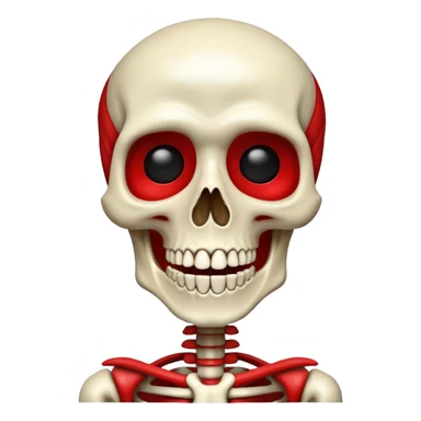 Flashing red skeleton wojak but with Rick Astley face on it and the Rick Astley face is straight face but with his front teeth sticking out sticker