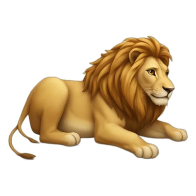 Lion sur tortue sticker