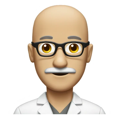 Pharmacy with bald but has mustache and wearing thick black glasses man sticker