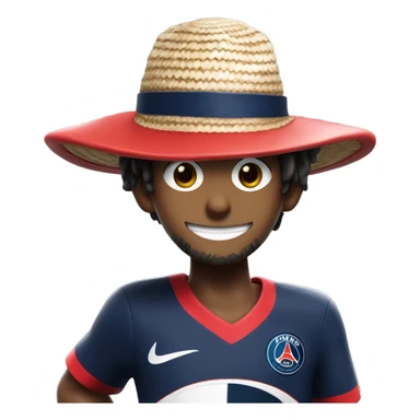 Luffy with psg jersey sticker
