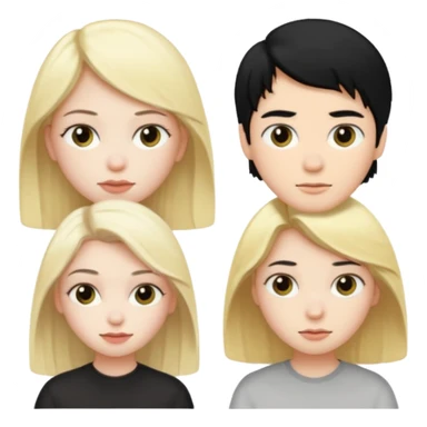 A black hair girl a blonde girl and a blonde boy sticker
