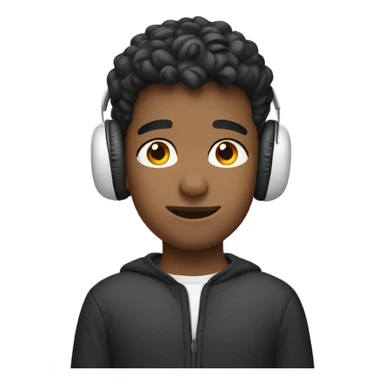 a boy with airpods  sticker