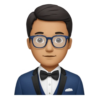 man with bowtie, jacket and glasses sticker