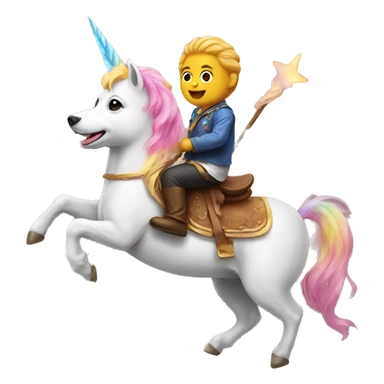 Small dog riding on a unicorn sticker