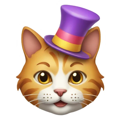 cat with clown hat sticker