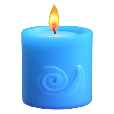 sky blue scented candle with a gentle swirl of scented vapor above sticker