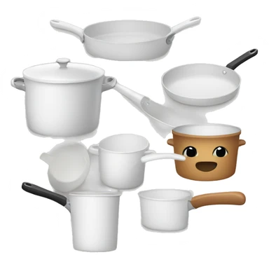 White pots and pans sticker