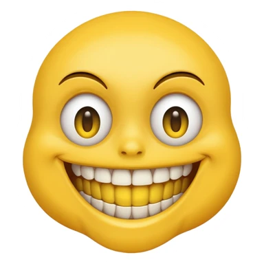 creepy smile lots of teeth built like regular yellow smile sticker