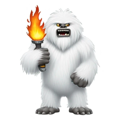 Yeti with flamethrower sticker