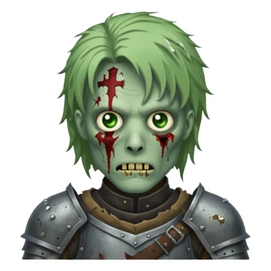 zombie knight with hair sticker
